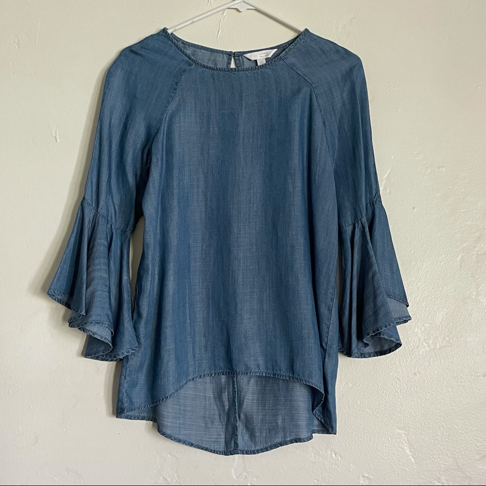 Lauren Conrad Denim Bell Sleeves Top